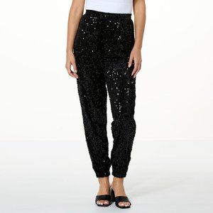 NEW | Serra | Sequin Pull-on Joggers | Black | X-Large
